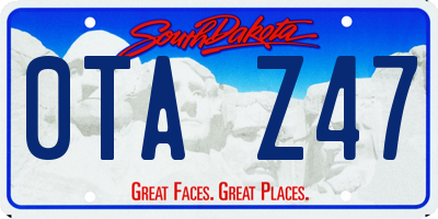 SD license plate 0TAZ47