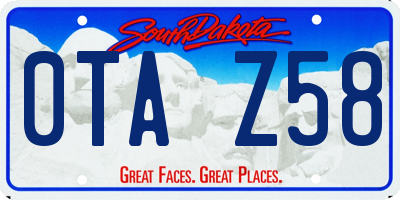 SD license plate 0TAZ58