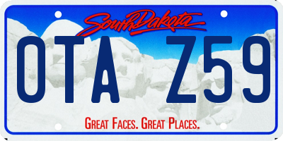 SD license plate 0TAZ59