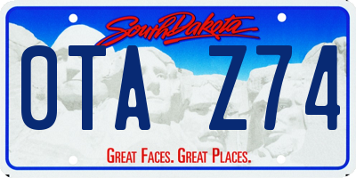 SD license plate 0TAZ74