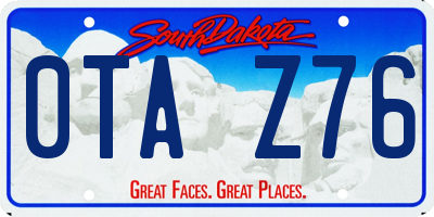 SD license plate 0TAZ76