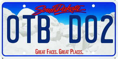 SD license plate 0TBD02