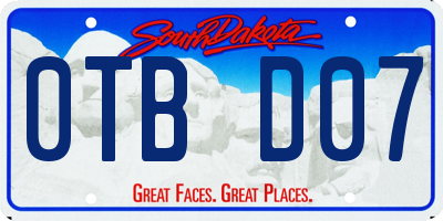 SD license plate 0TBD07