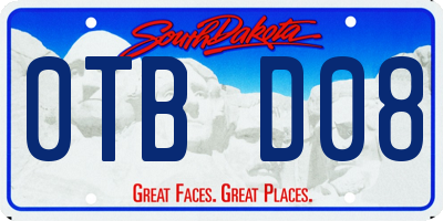 SD license plate 0TBD08