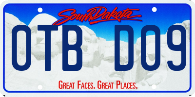 SD license plate 0TBD09