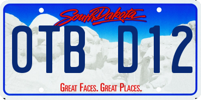 SD license plate 0TBD12