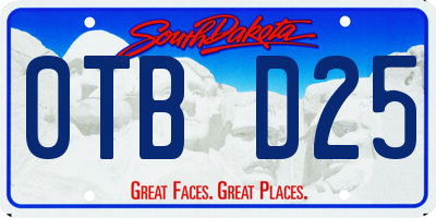 SD license plate 0TBD25