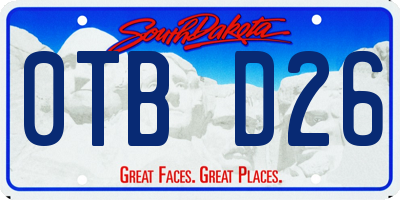 SD license plate 0TBD26