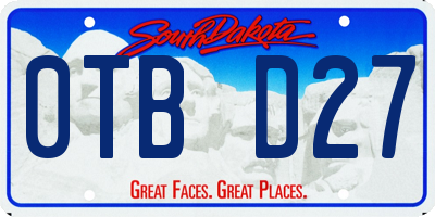SD license plate 0TBD27
