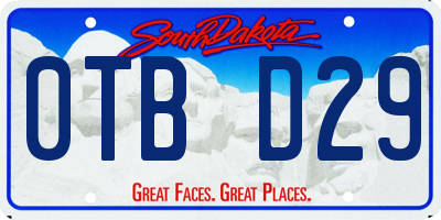 SD license plate 0TBD29