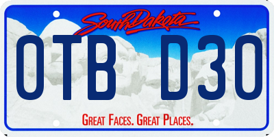 SD license plate 0TBD30