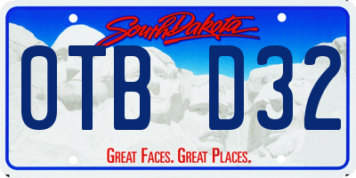 SD license plate 0TBD32
