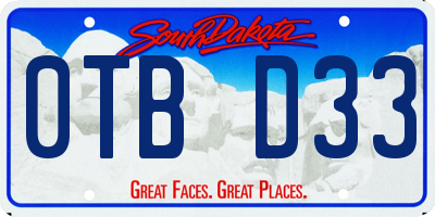 SD license plate 0TBD33