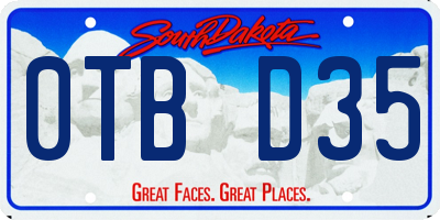 SD license plate 0TBD35