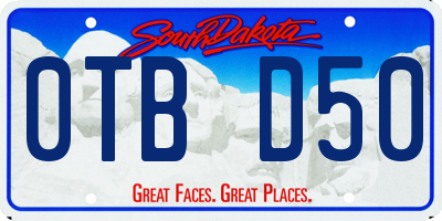SD license plate 0TBD50