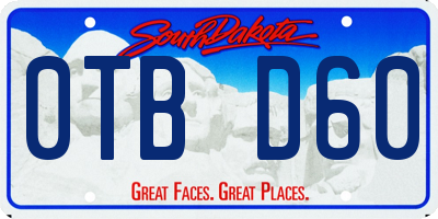SD license plate 0TBD60