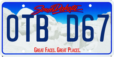 SD license plate 0TBD67