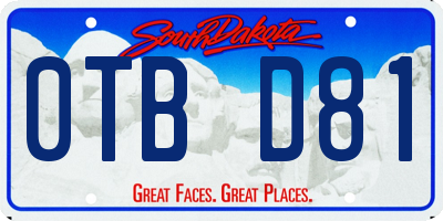 SD license plate 0TBD81