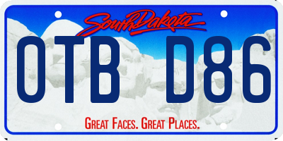 SD license plate 0TBD86