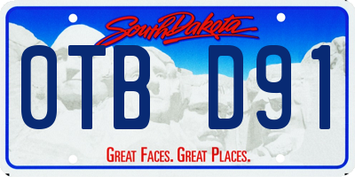SD license plate 0TBD91