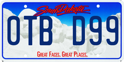 SD license plate 0TBD99