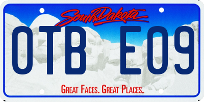 SD license plate 0TBE09