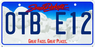 SD license plate 0TBE12