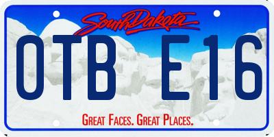 SD license plate 0TBE16