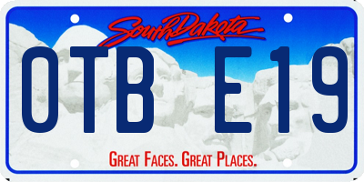 SD license plate 0TBE19