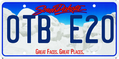 SD license plate 0TBE20