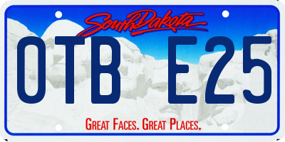 SD license plate 0TBE25