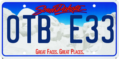 SD license plate 0TBE33