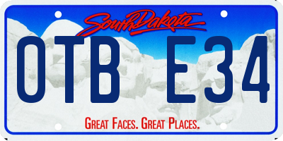 SD license plate 0TBE34