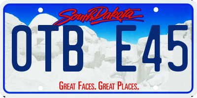 SD license plate 0TBE45