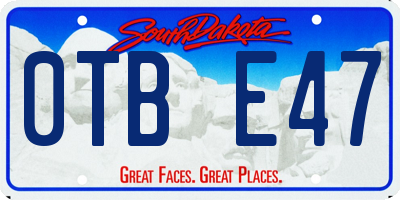 SD license plate 0TBE47