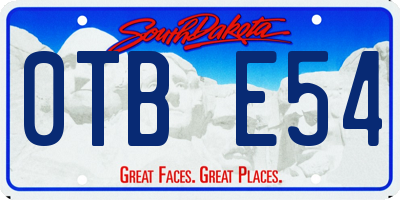 SD license plate 0TBE54