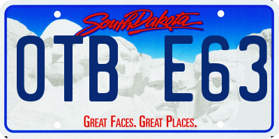 SD license plate 0TBE63