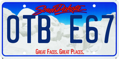 SD license plate 0TBE67