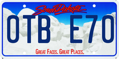 SD license plate 0TBE70