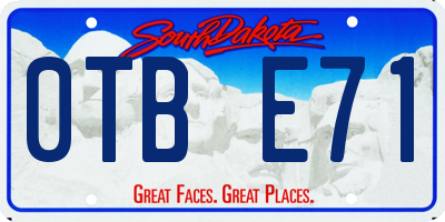 SD license plate 0TBE71