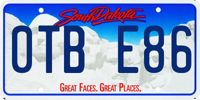 SD license plate 0TBE86