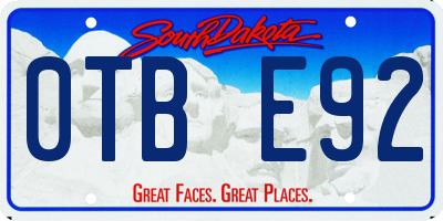 SD license plate 0TBE92