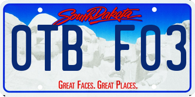 SD license plate 0TBF03
