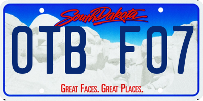 SD license plate 0TBF07