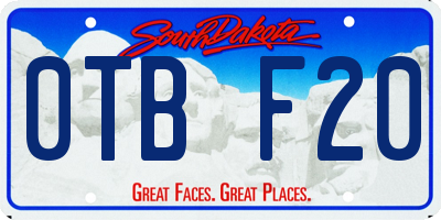 SD license plate 0TBF20