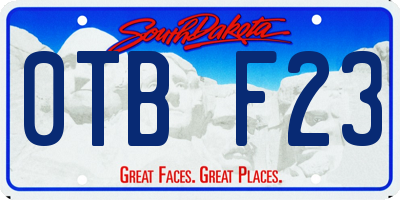 SD license plate 0TBF23