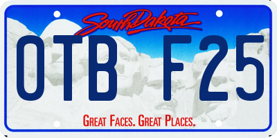 SD license plate 0TBF25