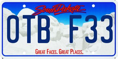 SD license plate 0TBF33