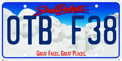SD license plate 0TBF38