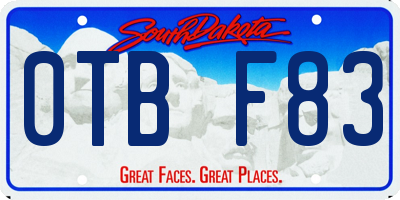 SD license plate 0TBF83